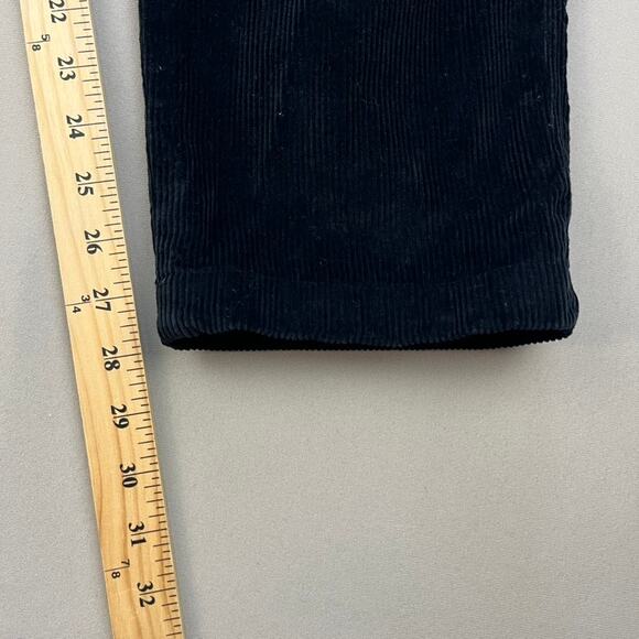 R.Swiader Pants Corduroy Mens 34 Black Trousers Pleated Straight Leg Button Fly - Picture 9 of 12